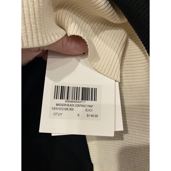DISSH Madison Black Contrast Jumper Pant Set Womens Small Knit Ribbed Two Piece - Picture 5 of 13